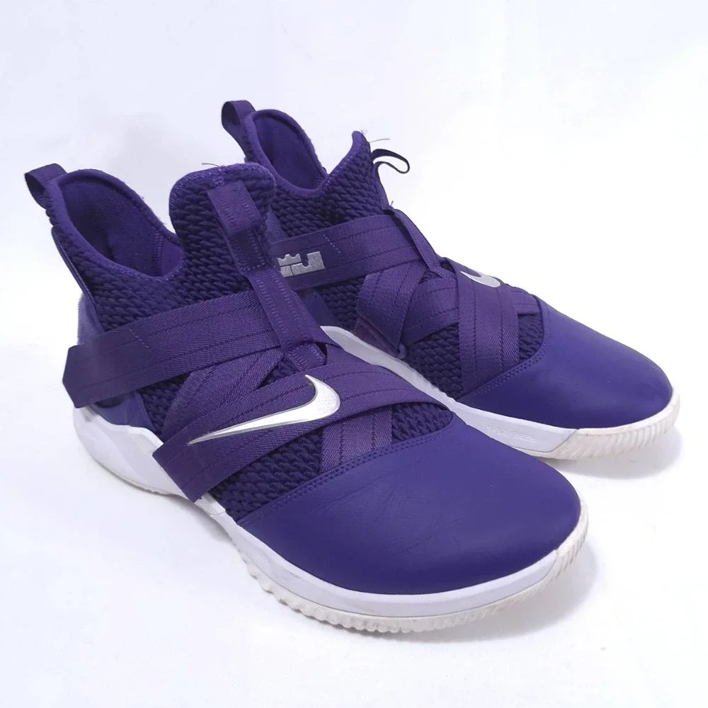 Nike LeBron Soldier 12 XII‎ SFG Purple Silver Basketball Shoes Sz 13.5 Sneakers